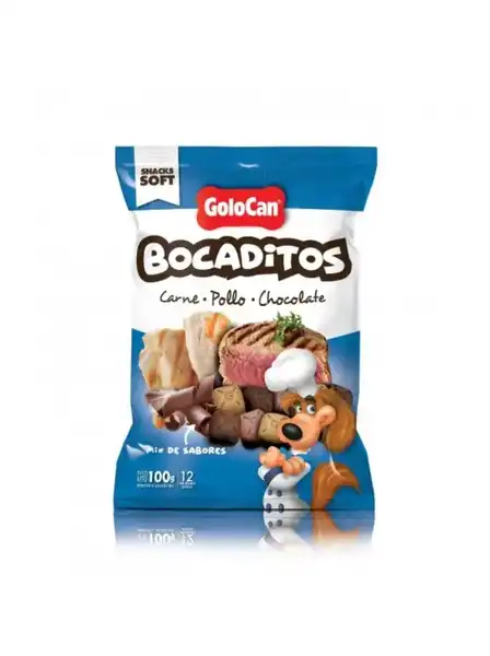 GOLOCAN BOCADITOS FINOS CARNE POLLO CHOCOLATE 100GRS CAJA X20 UNIDADES