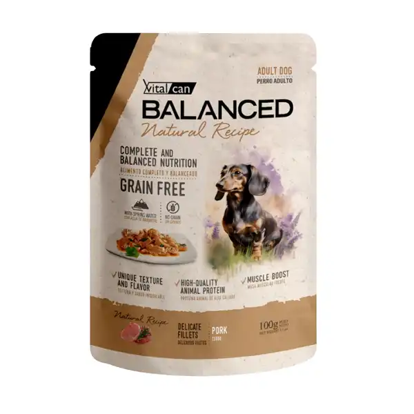 Alimento Húmedo Vitalcan Natural Recipe Filetes Cerdo Perro Adulto 100 g