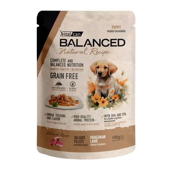 Alimento Húmedo Vitalcan Natural Recipe Filetes Cordero Perro Cachorro 100 g