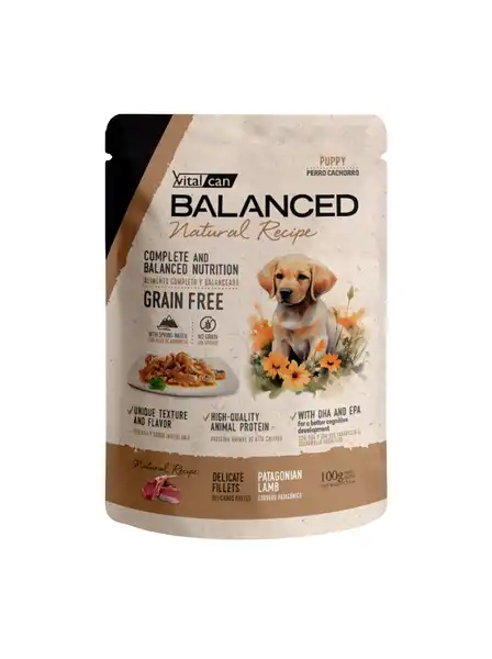 Alimento Húmedo Vitalcan Natural Recipe Filetes Cordero Perro Cachorro 100 g