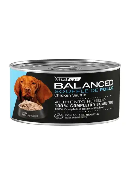 Alimento Húmedo Vitalcan Balanced Souffle de Pollo Perro Adulto 85 g por 12 Unidades