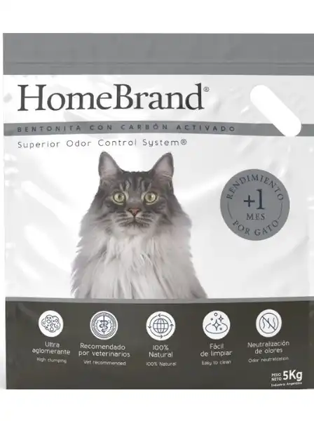 HOMEBRAND BENTONITA CON CARBON ACTIVADO X 5KG