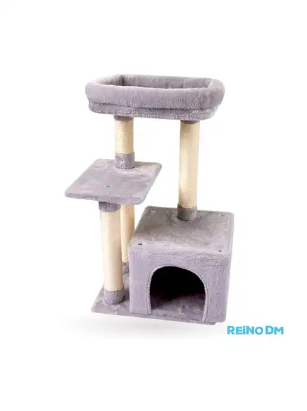 BEEPAW ARBOL P/GATOS BEEPAW TERCIOPELO GRIS CLARO 56X30X78CM MOD6