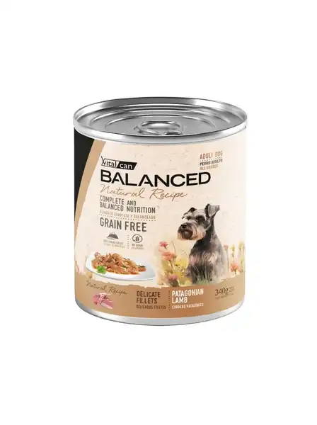 VITALCAN NATURAL RECIPE FILETES CORDERO PERRO ADULTO LATA 340G