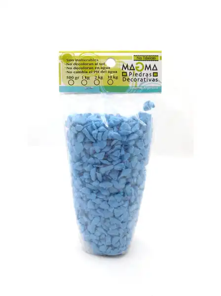 MAGMA PIEDRA DECORATIVA LINEA AQUA CELESTE X500GRS
