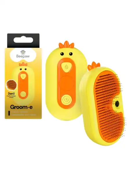 BEEPAW CEPILLO CON VAPOR Y CARDINA GROOM-E AMARILLO