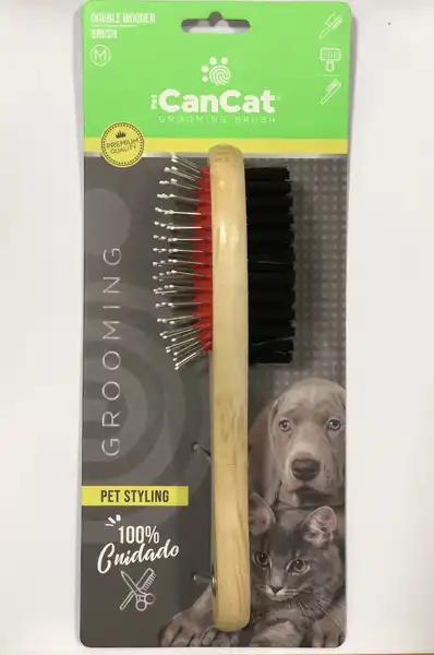 CAN CAT CEPILLO DOBLE DE MADERA GRANDE