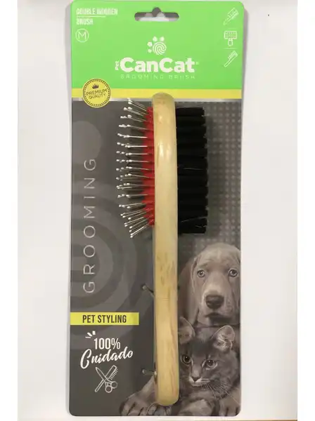 CAN CAT CEPILLO DOBLE DE MADERA GRANDE