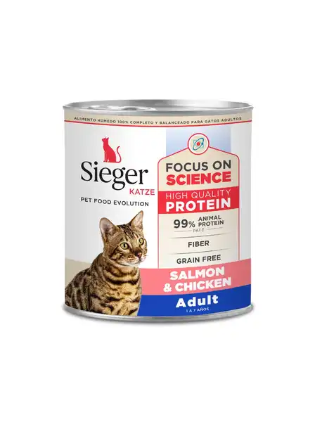 SIEGER KATZE ADULT WET SALMÓN Y POLLO EO X 340 GR. EO