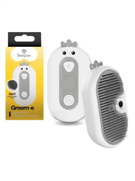 BEEPAW CEPILLO CON VAPOR Y CARDINA BEEPAW GROOM-E BLANCO