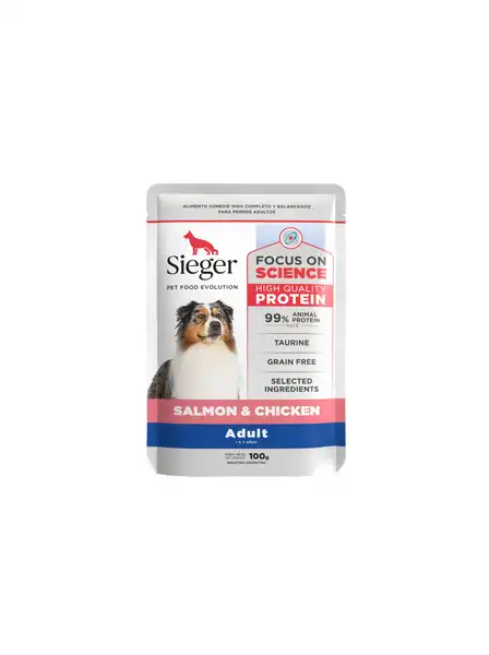 SIEGER PERRO ADULTO WET SALMON Y POLLO 100GRS