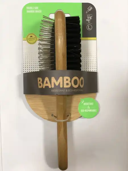 CAN CAT CEPILLO DOBLE DE BAMBU MEDIANO