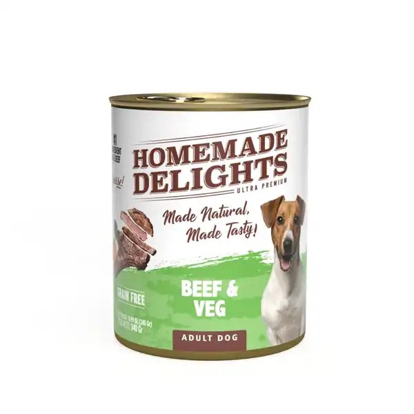 HOMEMADE DELIGHTS BEEF & VEG ADULT DOG X 340 GR. EO