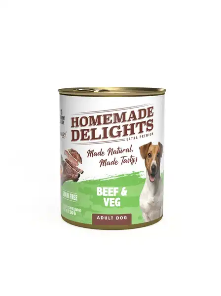 HOMEMADE DELIGHTS BEEF & VEG ADULT DOG X 340 GR. EO