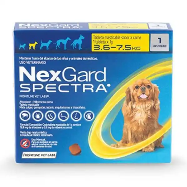 MERIAL  NEXGARD SPECTRA "S" TABL. MAST. 3.6 - 7.5KG