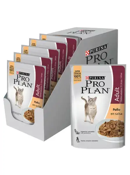 PROPLAN POUCH ADULT CAT CHICKEN 85GRS CAJA X 15 UNIDADES