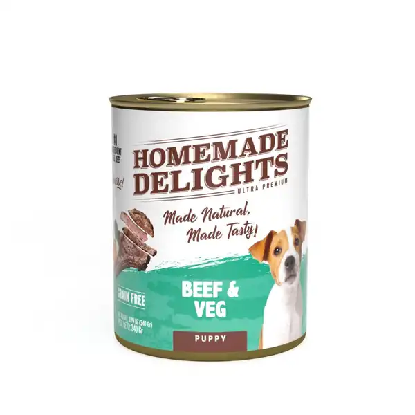 HOMEMADE DELIGHTS  BEEF & VEG PERRO PUPPY X 340 GR. EO