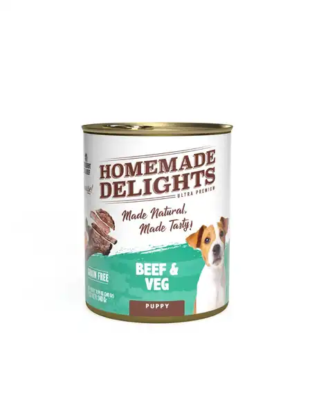 HOMEMADE DELIGHTS  BEEF & VEG PERRO PUPPY X 340 GR. EO