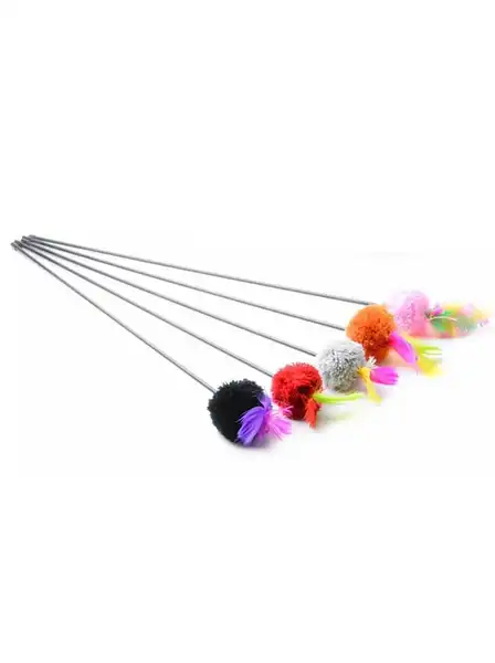 PER-ROS VARITA CON POMPON Y PLUMAS - 