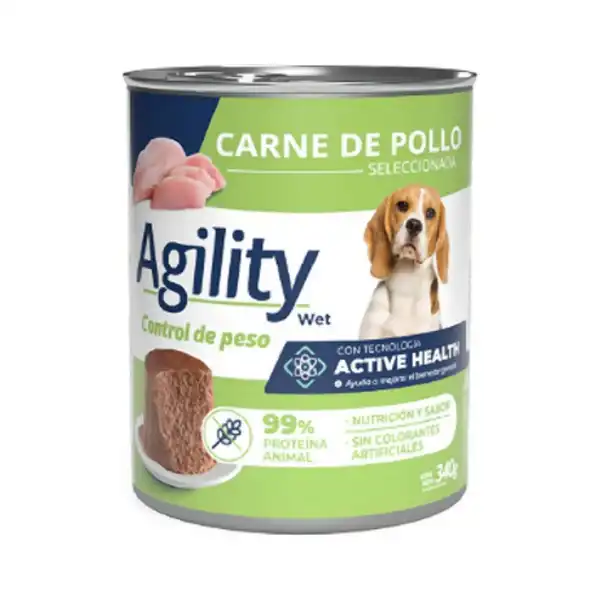 AGILITY + DOG WEIGHT CONTROL LATA  X 340 GR 
