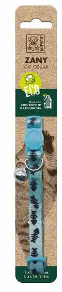 M-PETS ZANY CAT ECO COLLAR - CELESTE CON NEGRO 