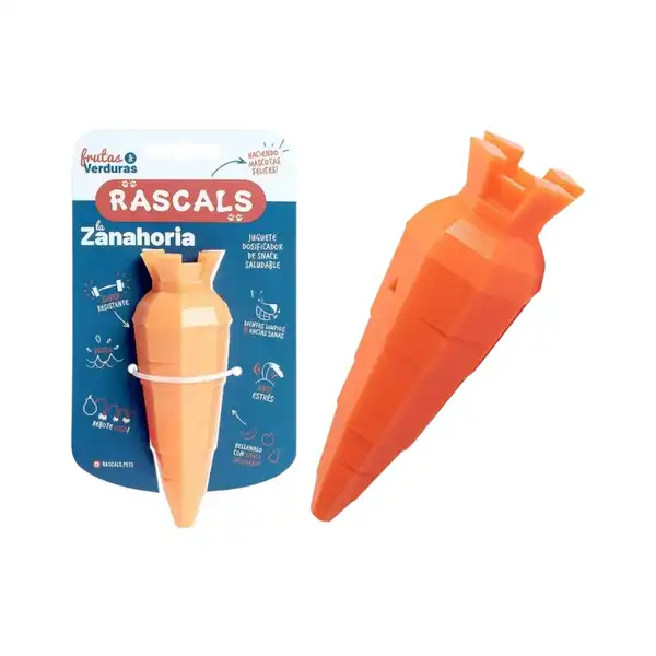 RASCALS JUGUETE PARA PERRO DISPENSADOR DE SNACK ZANAHORIA TPR 14.2X4.5CM