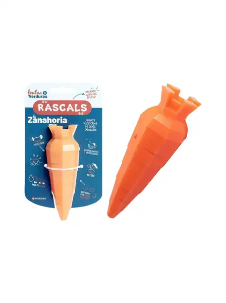 RASCALS JUGUETE PARA PERRO DISPENSADOR DE SNACK ZANAHORIA TPR 14.2X4.5CM