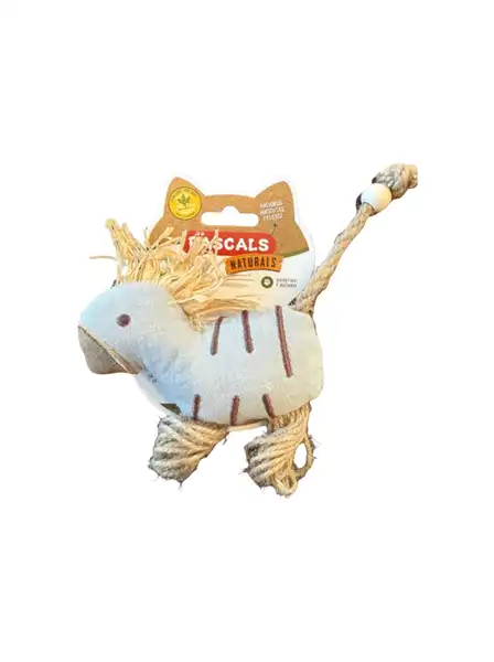 RASCALS JUGUETE CEBRA PARA GATO CON CATNIP LINO, YUTE Y ALGODÓN 19X14 CM