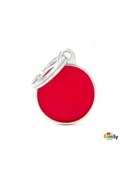 MY FAMILY MEDALLA HANDMADE ROUND SMALL RED BH30
