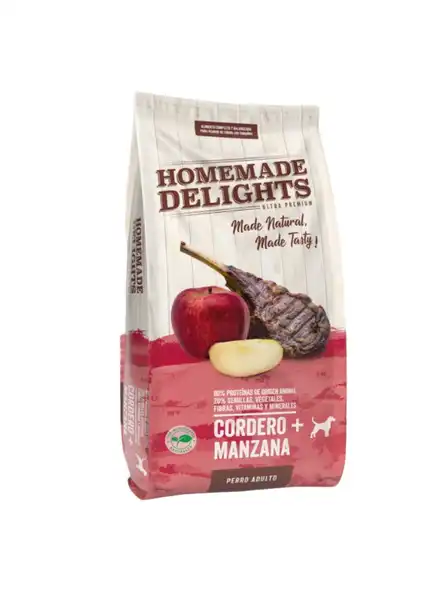 HOMEMADE DELIGHTS HMD CORDERO + MANZANA PERRO ADULTO X 2 KG