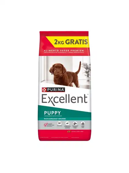 EXCELLENT PUPPY RAZA MEDIANA Y GRANDE SMART 20+2KG (BOLSA DE 22 KG)