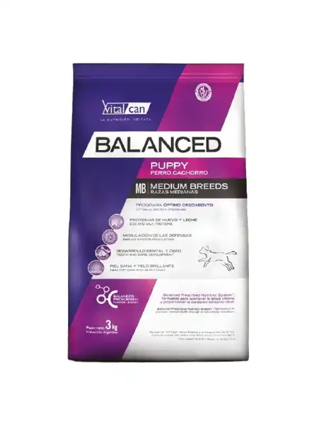 VITALCAN BALANCED CACHORRO RAZA MEDIANA 3KG