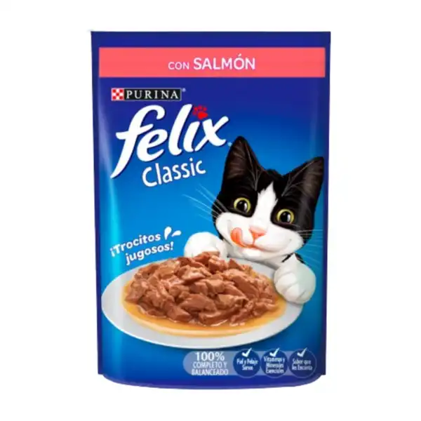FELIX POUCH SENSACIONES DE SALMON EN SALSA 85 GRS
