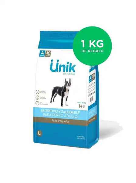 UNIK PERRO ADULTO TALLA PEQUEÑA 3KG + 1KG DE REGALO