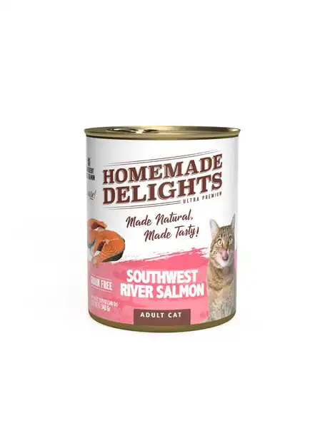 HOMEMADE DELIGHTS RIVER SALMON ADULT CAT X 340 GR. EO