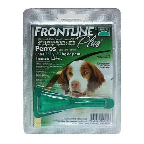MERIAL  FRONTLINE PLUS 20 KG X 1 PIP (VERDE) 