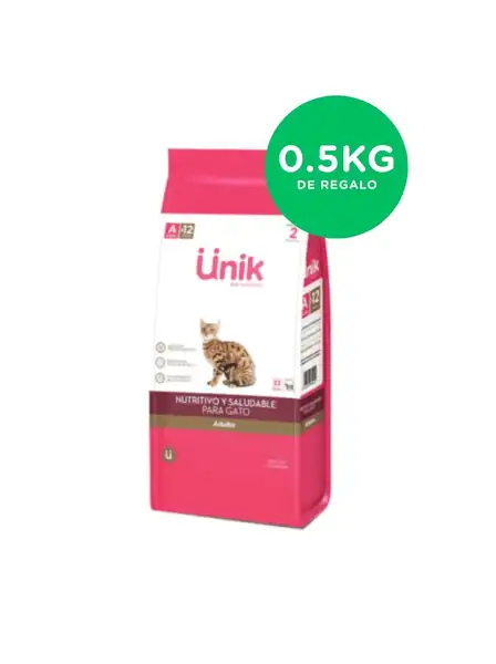 UNIK GATO ADULTO 2KG + 0,5KG DE REGALO 