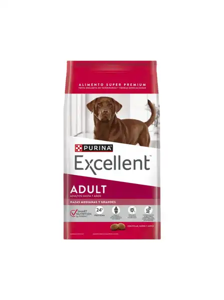 EXCELLENT ADULT DOG RAZA MEDIANA Y GRANDE SMART 15KG 