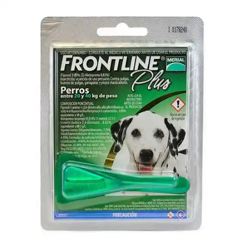 MERIAL  FRONTLINE PLUS 40 KG X 1 PIP (VERDE) 
