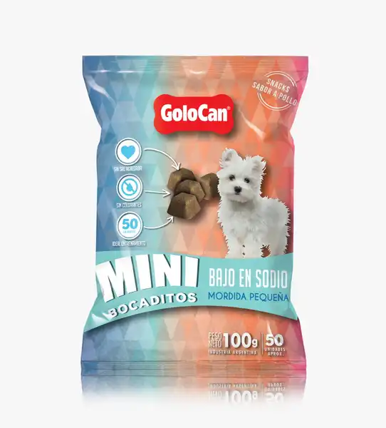 GOLOCAN MINI BOCADITOS BAJO EN SODIO 100GRS CAJA X20 UNIDADES