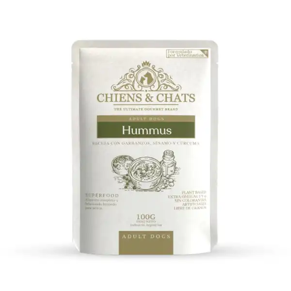 CHIENS&CHATS C & C HUMMUS ADULT DOG  X 100G