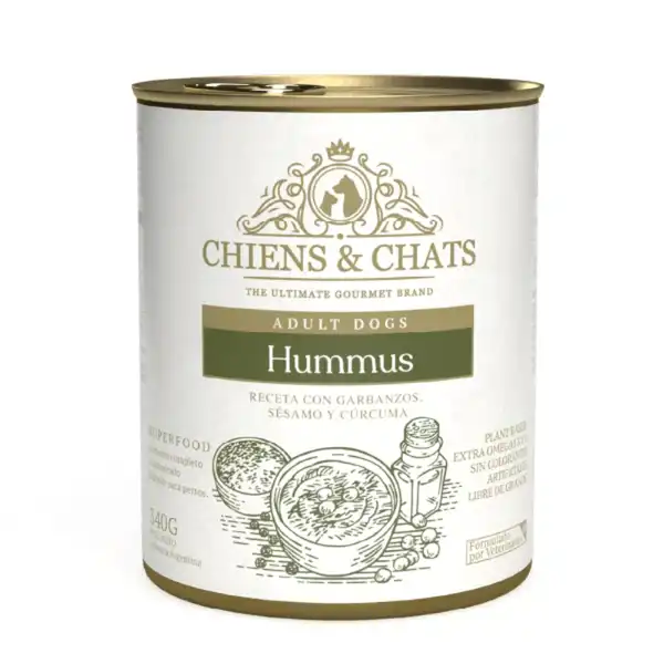 CHIENS&CHATS C & C HUMMUS ADULT DOG  X 340G EO