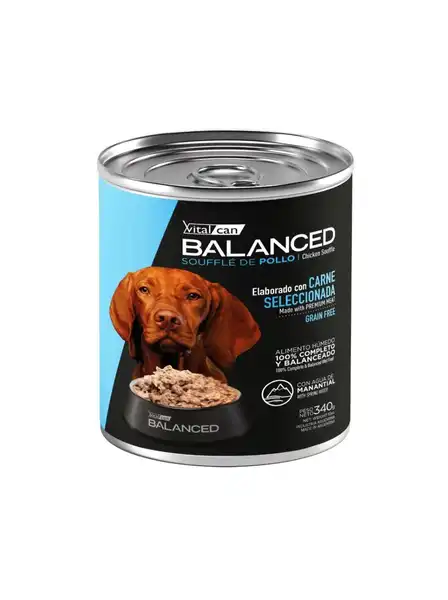 VITALCAN BALANCED SOUFFLE DE CARNE PERRO ADULTO LATA 340G 