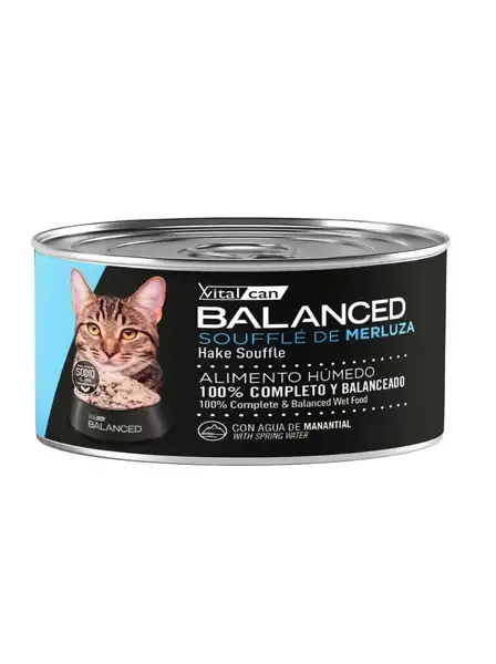 VITALCAN BALANCED SOUFFLE DE MERLUZA GATO ADULTO LATA 85G 