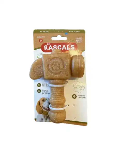 RASCALS MARTILLO SOLIDO JUGUETE PARA PERROS RESISTENTE MARRÓN