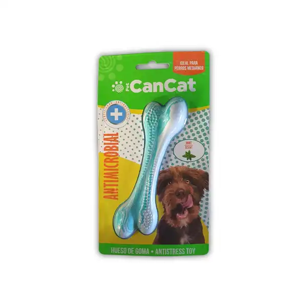 CAN CAT HUESO GOMA ANTIMICROBIAL 10CMS - MENTA