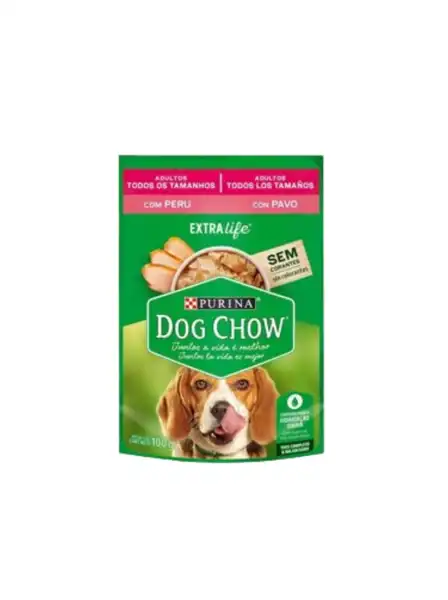 DOGCHOW WET ADULTOS TODOS LOS TAMAÑOS CON PAVO 100GRS