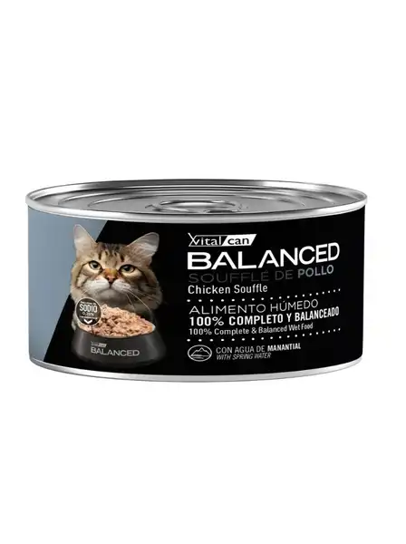 VITALCAN BALANCED SOUFFLE DE POLLO GATO SENIOR LATA 85G 