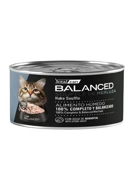 VITALCAN BALANCED SOUFFLE DE MERLUZA GATO SENIOR LATA 85G 