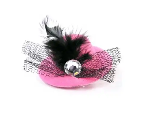 PER-ROS HEBILLA SOMBRERO CON PLUMAS Y FLOR - 
